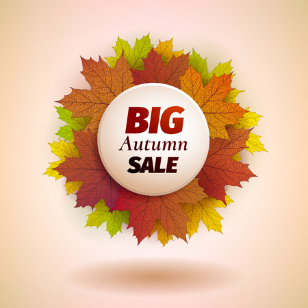Fall sale design. Autumn discount.のイラスト素材