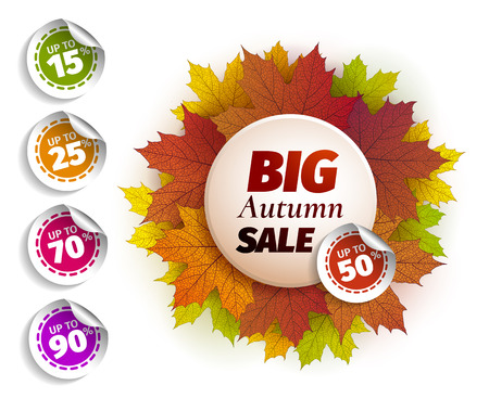 Fall sale design. Autumn discount.のイラスト素材