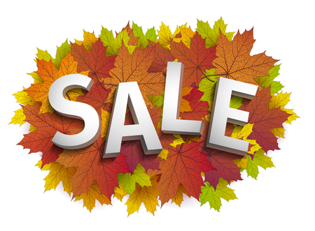 Fall sale design. Autumn discount.のイラスト素材