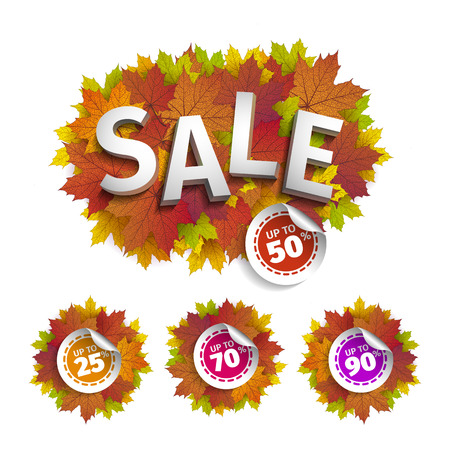 Fall sale design. Autumn discount.のイラスト素材