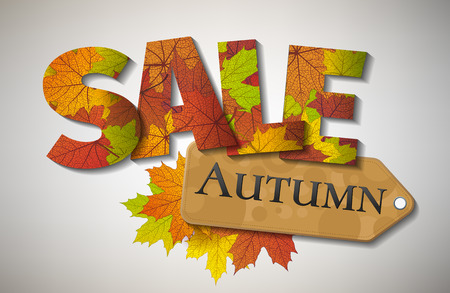 Fall sale design. Autumn discount.のイラスト素材