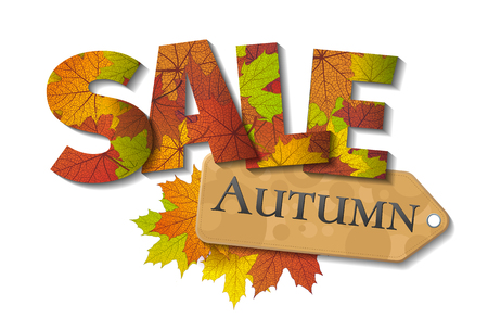 Fall sale design. Autumn discount.のイラスト素材