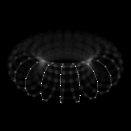 Abstract cybernetic particles background. Plexus fantasy technology background.の写真素材
