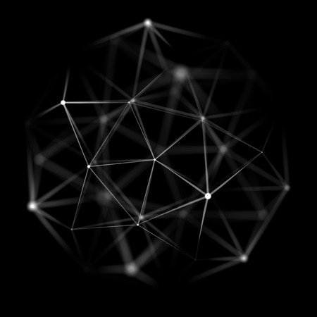 Abstract cybernetic particles background. Plexus fantasy technology background.の写真素材