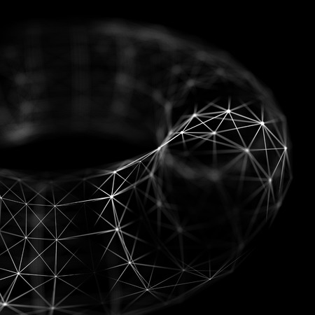 Abstract cybernetic particles background. Plexus fantasy technology background.の写真素材