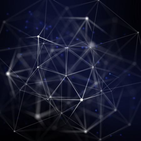 Abstract cybernetic particles background. Plexus fantasy technology background.の写真素材
