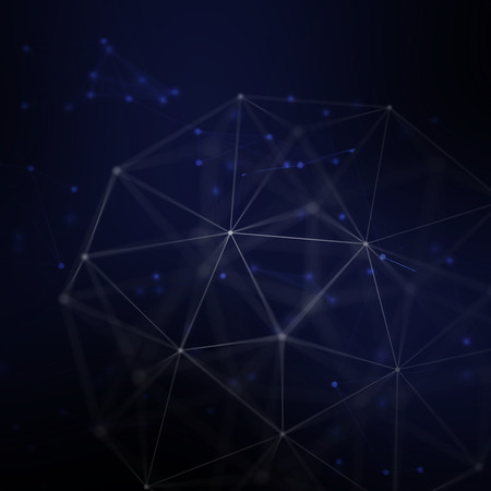 Abstract cybernetic particles background. Plexus fantasy technology background.の写真素材
