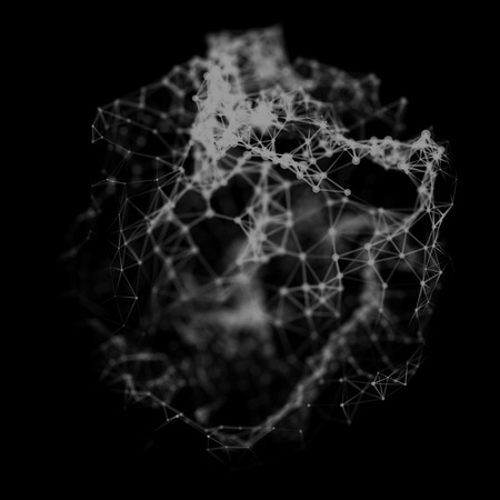 Abstract cybernetic particles background. Plexus fantasy technology background.の写真素材