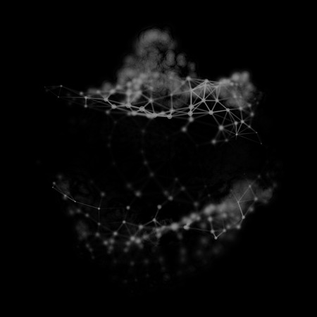 Abstract cybernetic particles background. Plexus fantasy technology background.の写真素材