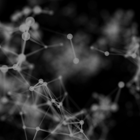Abstract cybernetic particles background. Plexus fantasy technology background.の写真素材