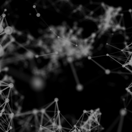 Abstract cybernetic particles background. Plexus fantasy technology background.の写真素材