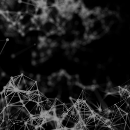 Abstract cybernetic particles background. Plexus fantasy technology background.の写真素材