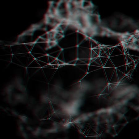 Abstract cybernetic particles background. Plexus fantasy technology background.の写真素材