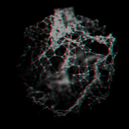 Abstract cybernetic particles background. Plexus fantasy technology background.の写真素材