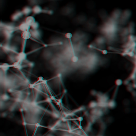 Abstract cybernetic particles background. Plexus fantasy technology background.の写真素材