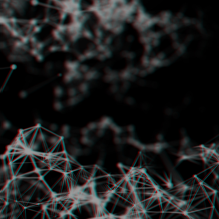 Abstract cybernetic particles background. Plexus fantasy technology background.connecting dots and lines.の写真素材