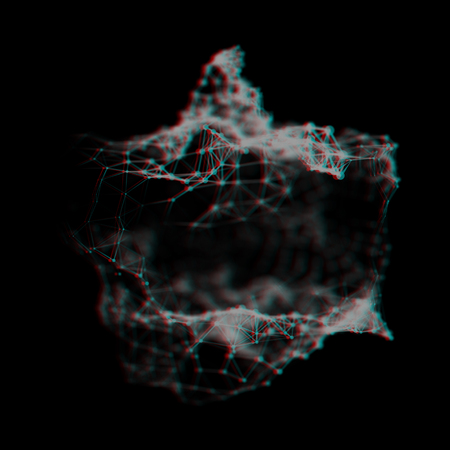 Abstract cybernetic particles background. Plexus fantasy technology background.の写真素材