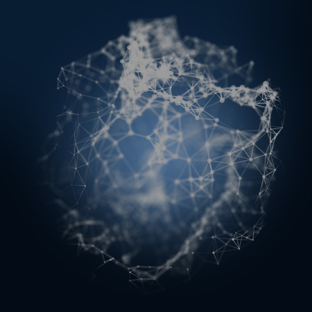 Abstract cybernetic particles background.の写真素材