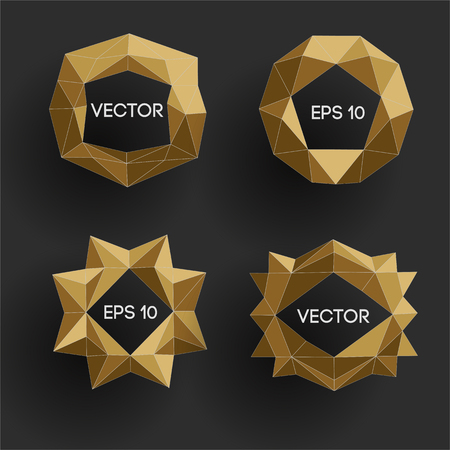 Abstract low poly modern labels.のイラスト素材