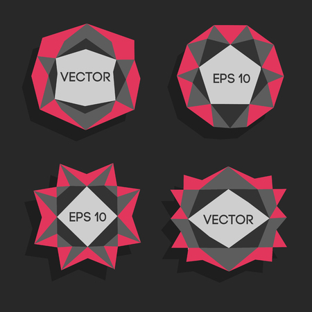Abstract low poly modern labels.のイラスト素材