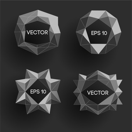 Abstract low poly modern labels.のイラスト素材