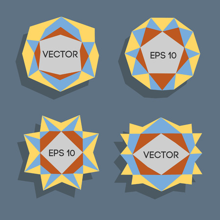 Abstract low poly modern labels.のイラスト素材