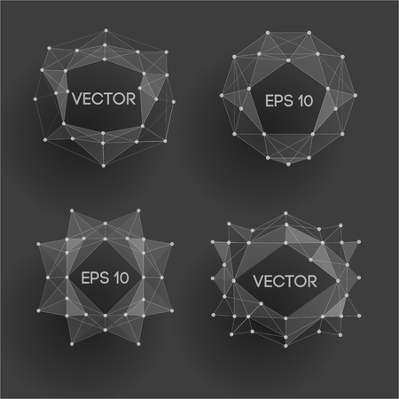 Abstract low poly modern labels.のイラスト素材