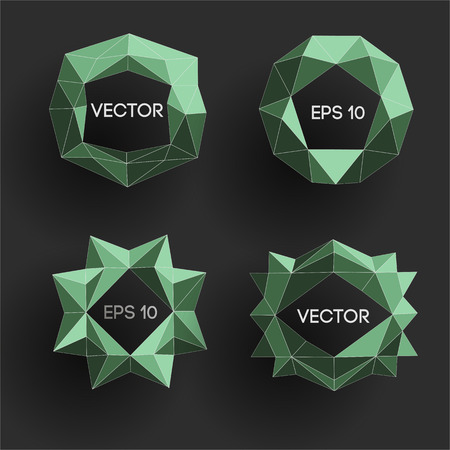 Abstract low poly modern labels.のイラスト素材