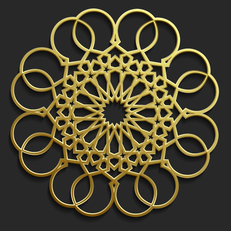 A Islamic oriental pattern set, Abstract vector circle ornament collection.のイラスト素材
