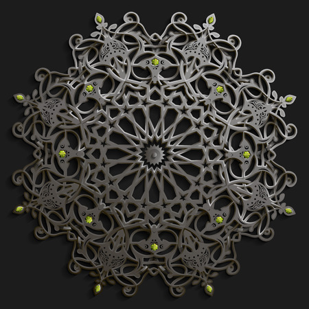 An Islamic oriental pattern set, Abstract vector circle ornament collection.のイラスト素材