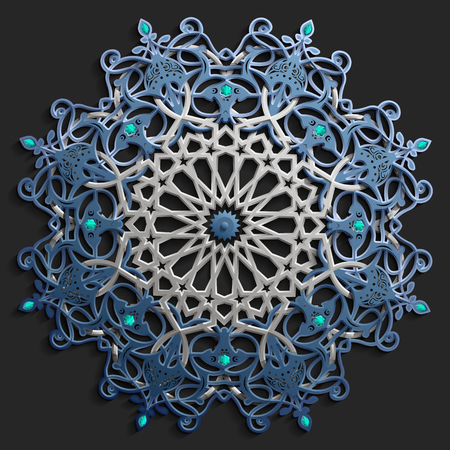 A Islamic oriental pattern set, Abstract vector circle ornament collection.のイラスト素材