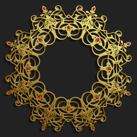 A Islamic oriental pattern set, Abstract vector circle ornament collection.のイラスト素材