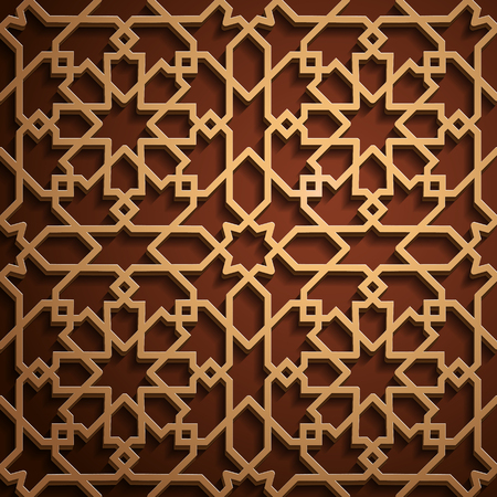 Set of islamic oriental patterns, Seamless arabic geometric ornament collection. Vector traditional muslim background. east culture, indian heritage, arabesque, persian motif 3D Ramadan kareem. Timberのイラスト素材