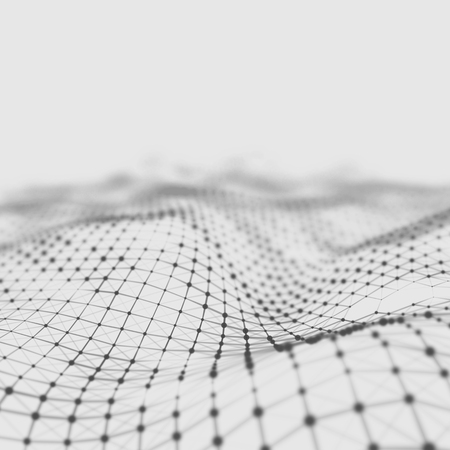 Abstract low poly background. Plexus polygonal background. Plexus low poly landscape background. 3D wireframe plexus background. Plexus background.の写真素材