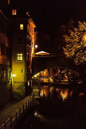 Bamberg at Night  Picture of the bridge of the old city hallの写真素材