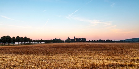 At chateau Seehof in the morningの写真素材