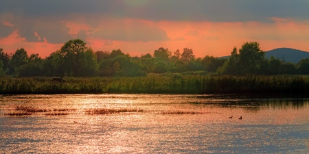 Evening at Chateau Seehof  Landscape Picture of a wonderful evening at chateau Seehof in Upper Franconia, Germany  Shot near one of the landmarks of the rococo period in Europeの写真素材