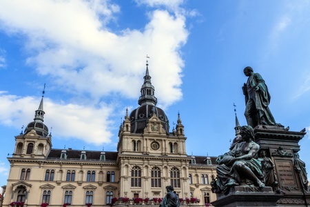 Graz City Hall  Picture of the picturesque baroque city hall of Graz, taken on a warm September Dayの写真素材