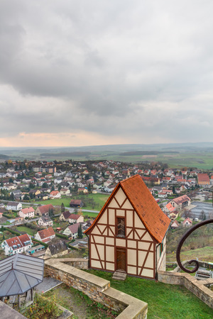 Castle of Koenigsberg with it s famous half timbered tower in Bavaria, Germany   Europeのeditorial素材