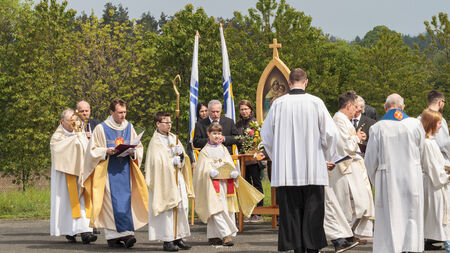 DOERNWASSERLOS, BAVARIA GERMANY - MAY 1 2024  Traditional catholic procession for Mary on MAY 1 2024...
