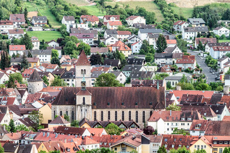 Cityscape Picture of the Bavarian City of WÃ¼rzburg. Top Viewの写真素材