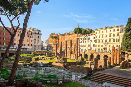 Excavations of Ancient Rome near the Piazza Veneziaのeditorial素材
