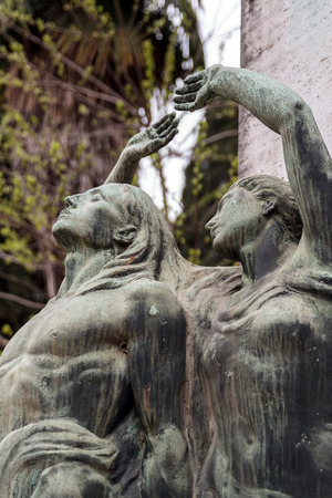 ROME, ITALY - MARCH 25 2014: Outdoor Picture from the famous Cemetary Campo Verano near San Lorenzo on March 25 2014 in Rome in Italyのeditorial素材
