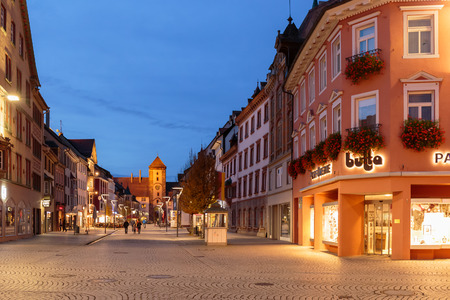 VILLINGEN, GERMANY - NOVEMBER 00 2014: German City of Villingen. Old Town in the Evening in Baden Wurttembergのeditorial素材