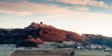 Giechburg Castle Ruin at Sunriseのeditorial素材