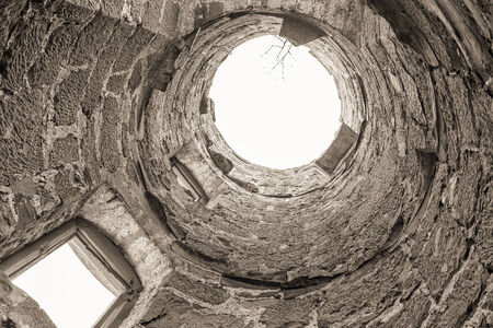 Bavarian Giechburg Castle Ruin in Winter in Germanyのeditorial素材