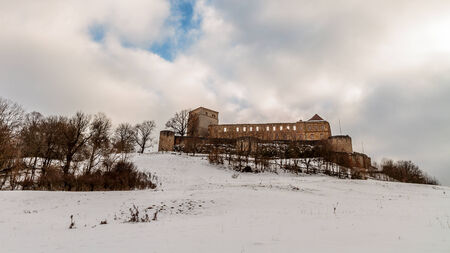 Bavarian Giechburg Castle Ruin in Winter in Germanyのeditorial素材