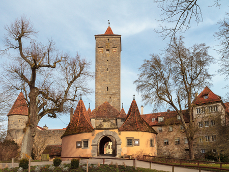 Picturesque medieval city of Rothenburg ob der Tauber in Bavaria, Germanyの写真素材