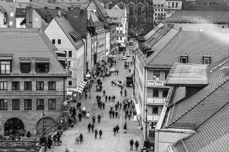 historical old town of Nuremberg in Bavaria, Germany.のeditorial素材
