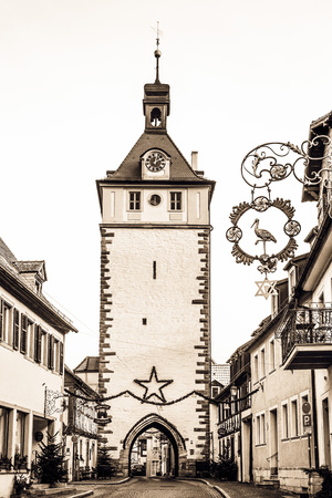 PRICHSENSTADT, GERMANY - JANUARY 06 2014: Historical City of Prichsenstadt with Medieval Towers and Buildings in Bavaria, Germanyのeditorial素材